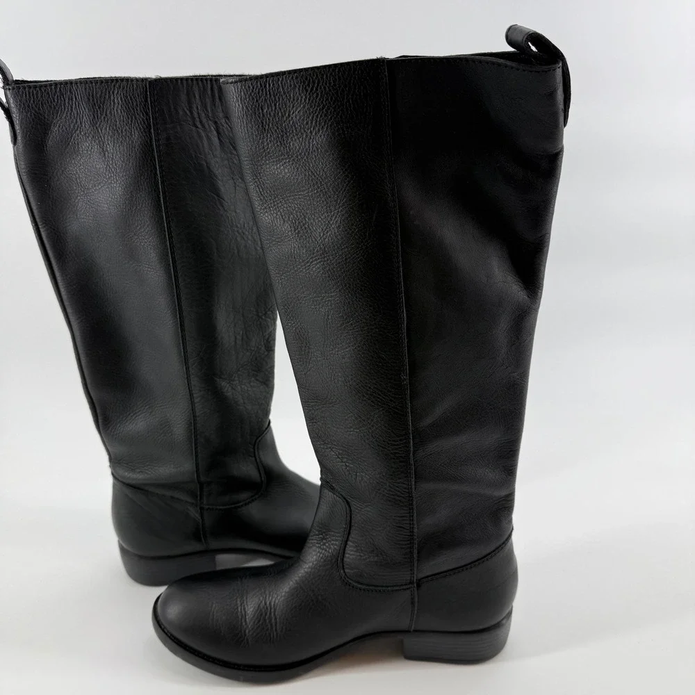 Zigi Soho Layla Boots Black Leather Womens size 8.5 Lavorazione Artigiana